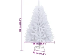 vidaXL Künstlicher Weihnachtsbaum Klappbar mit Ständer Weiß 120 cm