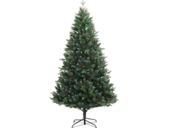 vidaXL Künstlicher Weihnachtsbaum Klappbar mit Roten Beeren 180 cm