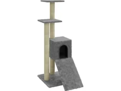 vidaXL Kratzbaum mit Sisal-KratzSäulen Hellgrau 92 cm