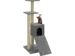 vidaXL Kratzbaum mit Sisal-KratzSäulen Hellgrau 92 cm