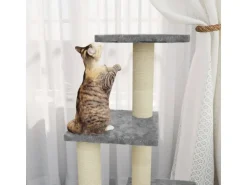 vidaXL Kratzbaum mit Sisal-KratzSäulen Hellgrau 92 cm