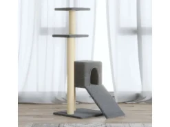 vidaXL Kratzbaum mit Sisal-KratzSäulen Hellgrau 92 cm