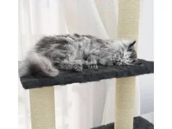 vidaXL Kratzbaum mit Sisal-KratzSäulen Dunkelgrau 155 cm