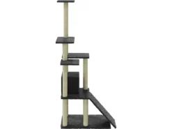 vidaXL Kratzbaum mit Sisal-KratzSäulen Dunkelgrau 155 cm