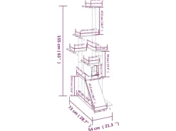 vidaXL Kratzbaum mit Sisal-KratzSäulen Dunkelgrau 155 cm
