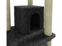 vidaXL Kratzbaum mit Sisal-KratzSäulen Dunkelgrau 155 cm