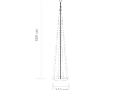 vidaXL LED-Weihnachtsbaum Kegelform Blau 752 LEDs Dekoration 160x500 cm