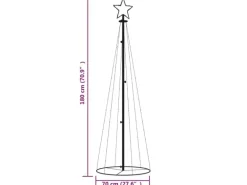 vidaXL LED-Weihnachtsbaum Kegelform Warmweiß 108 LEDs 70x180 cm