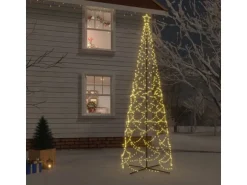 vidaXL LED-Weihnachtsbaum Kegelform Warmweiß 1400 LEDs 160x500 cm
