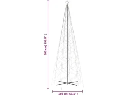 vidaXL LED-Weihnachtsbaum Kegelform Warmweiß 1400 LEDs 160x500 cm