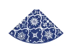 vidaXL Luxus-Weihnachtsbaumdecke mit Socke Blau 122 cm Stoff