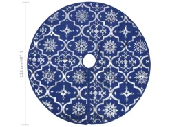 vidaXL Luxus-Weihnachtsbaumdecke mit Socke Blau 122 cm Stoff