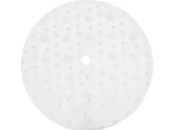 vidaXL Luxus-Weihnachtsbaumdecke Weiß 150 cm Kunstpelz