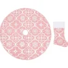 vidaXL Luxus-Weihnachtsbaumdecke mit Socke Rosa 90 cm Stoff