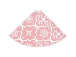 vidaXL Luxus-Weihnachtsbaumdecke mit Socke Rosa 90 cm Stoff