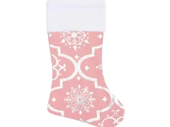 vidaXL Luxus-Weihnachtsbaumdecke mit Socke Rosa 90 cm Stoff