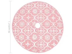 vidaXL Luxus-Weihnachtsbaumdecke mit Socke Rosa 90 cm Stoff