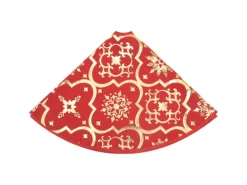 vidaXL Luxus-Weihnachtsbaumdecke mit Socke Rot 122 cm Stoff