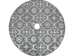 vidaXL Luxus-Weihnachtsbaumdecke mit Socke Grau 90 cm Stoff