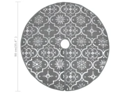 vidaXL Luxus-Weihnachtsbaumdecke mit Socke Grau 90 cm Stoff