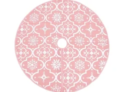 vidaXL Luxus-Weihnachtsbaumdecke mit Socke Rosa 150 cm Stoff