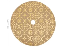 vidaXL Luxus-Weihnachtsbaumdecke mit Socke Gelb 122 cm Stoff