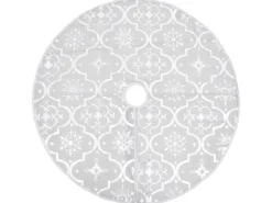 vidaXL Luxus-Weihnachtsbaumdecke mit Socke Weiß 122 cm Stoff