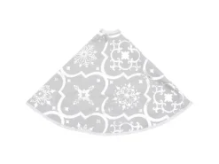 vidaXL Luxus-Weihnachtsbaumdecke mit Socke Weiß 122 cm Stoff