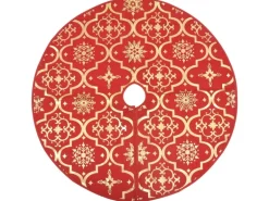 vidaXL Luxus-Weihnachtsbaumdecke mit Socke Rot 150 cm Stoff