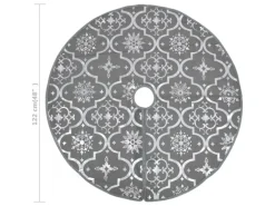 vidaXL Luxus-Weihnachtsbaumdecke mit Socke Grau 122 cm Stoff