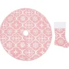vidaXL Luxus-Weihnachtsbaumdecke mit Socke Rosa 122 cm Stoff