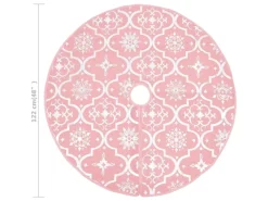 vidaXL Luxus-Weihnachtsbaumdecke mit Socke Rosa 122 cm Stoff
