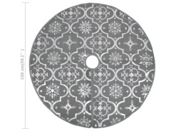 vidaXL Luxus-Weihnachtsbaumdecke mit Socke Grau 150 cm Stoff