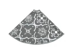 vidaXL Luxus-Weihnachtsbaumdecke mit Socke Grau 150 cm Stoff