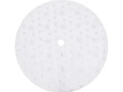 vidaXL Luxus-Weihnachtsbaumdecke Weiß 90 cm Kunstpelz