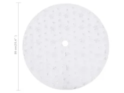 vidaXL Luxus-Weihnachtsbaumdecke Weiß 90 cm Kunstpelz