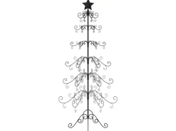 vidaXL Metall-Weihnachtsbaum für Dekorationen Schwarz 215 cm