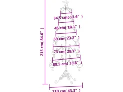 vidaXL Metall-Weihnachtsbaum für Dekorationen Schwarz 215 cm