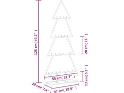 vidaXL Metall-Weihnachtsbaum für Dekorationen Schwarz 125 cm Modell 4