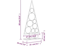 vidaXL Metall-Weihnachtsbaum Deko Schwarz 60 cm Modell 3