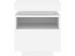 vidaXL Nachttisch mit LED-Leuchten Weiß 40x39x48,5 cm