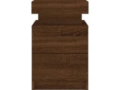 vidaXL Nachttisch mit LED-Leuchten Braun Eiche-Optik 35x39x55 cm