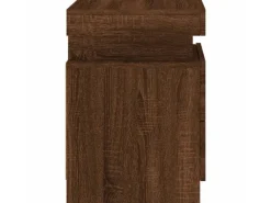vidaXL Nachttisch mit LED-Leuchten Braun Eiche-Optik 35x39x55 cm