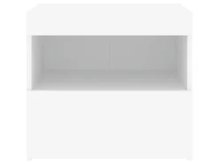 vidaXL Nachttisch mit LED-Leuchten Weiß 50x40x45 cm