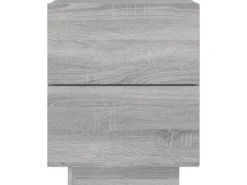 vidaXL Nachttisch mit LED-Leuchten Grau Sonoma Holzwerkstoff