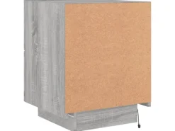 vidaXL Nachttisch mit LED-Leuchten Grau Sonoma Holzwerkstoff