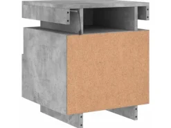 vidaXL Nachttisch mit LED-Leuchten Betongrau 40x39x48,5 cm