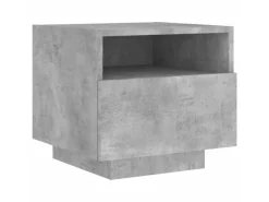 vidaXL Nachttisch mit LED-Leuchten Betongrau 40x39x37 cm