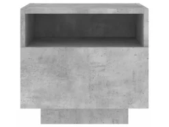 vidaXL Nachttisch mit LED-Leuchten Betongrau 40x39x37 cm