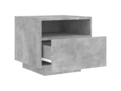 vidaXL Nachttisch mit LED-Leuchten Betongrau 40x39x37 cm